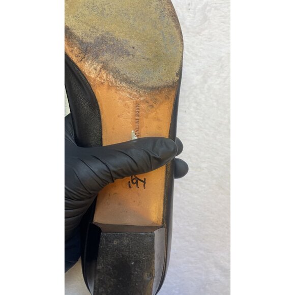 Pair of Salvatore Ferragamo Women's Pump Heels Black Patent Leather Size 10 4A - Picture 7 of 16